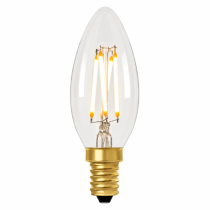 Zico C35 LED Filament Candle Bulb E14 4W 2700K Extra Warm White 330lm Dimmable Clear | 30W Equivalent | CRI 95